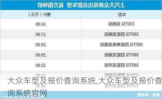 大众车型及报价查询系统,大众车型及报价查询系统官网