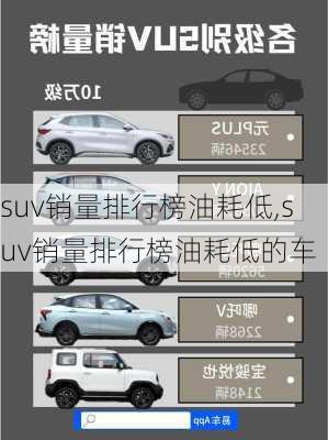 suv销量排行榜油耗低,suv销量排行榜油耗低的车