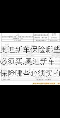 奥迪新车保险哪些必须买,奥迪新车保险哪些必须买的