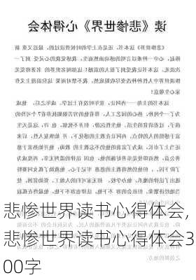 悲惨世界读书心得体会,悲惨世界读书心得体会300字