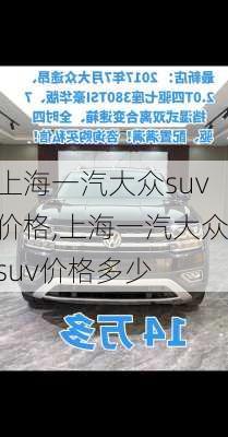 上海一汽大众suv价格,上海一汽大众suv价格多少