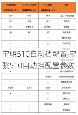 宝骏510自动挡配置,宝骏510自动挡配置参数