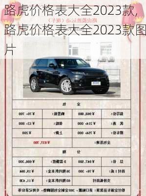 路虎价格表大全2023款,路虎价格表大全2023款图片