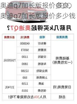 奥迪q7加长版报价多少,奥迪q7加长版报价多少钱