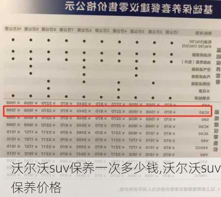 沃尔沃suv保养一次多少钱,沃尔沃suv保养价格