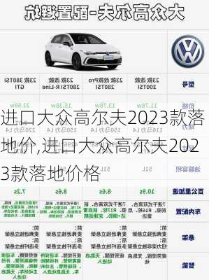 进口大众高尔夫2023款落地价,进口大众高尔夫2023款落地价格