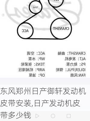 东风郑州日产御轩发动机皮带安装,日产发动机皮带多少钱