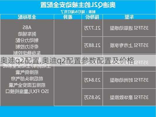 奥迪q2配置,奥迪q2配置参数配置及价格