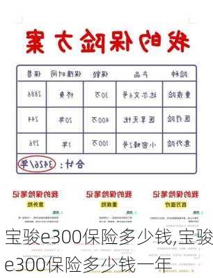 宝骏e300保险多少钱,宝骏e300保险多少钱一年