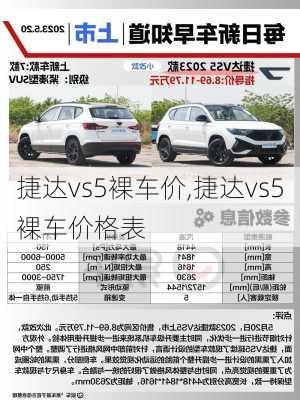 捷达vs5裸车价,捷达vs5裸车价格表